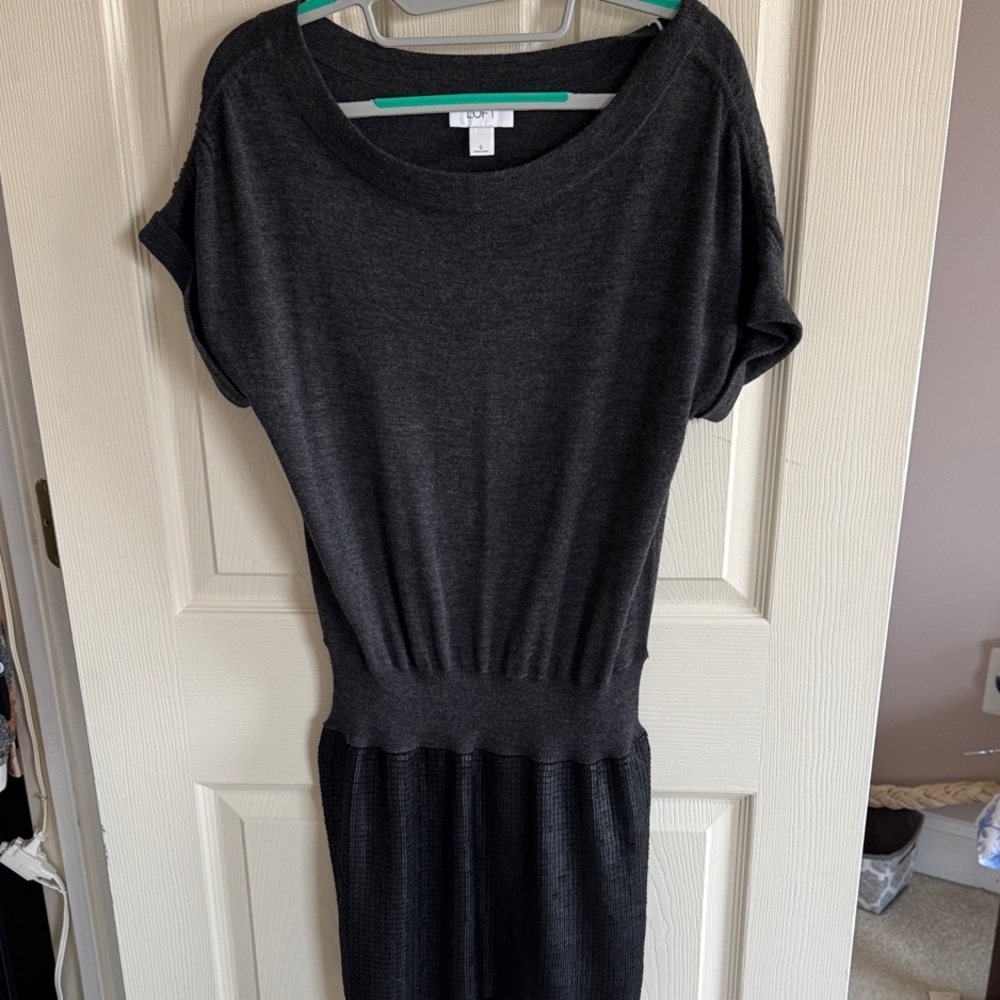 LOFT Charcoal Mini Dress
